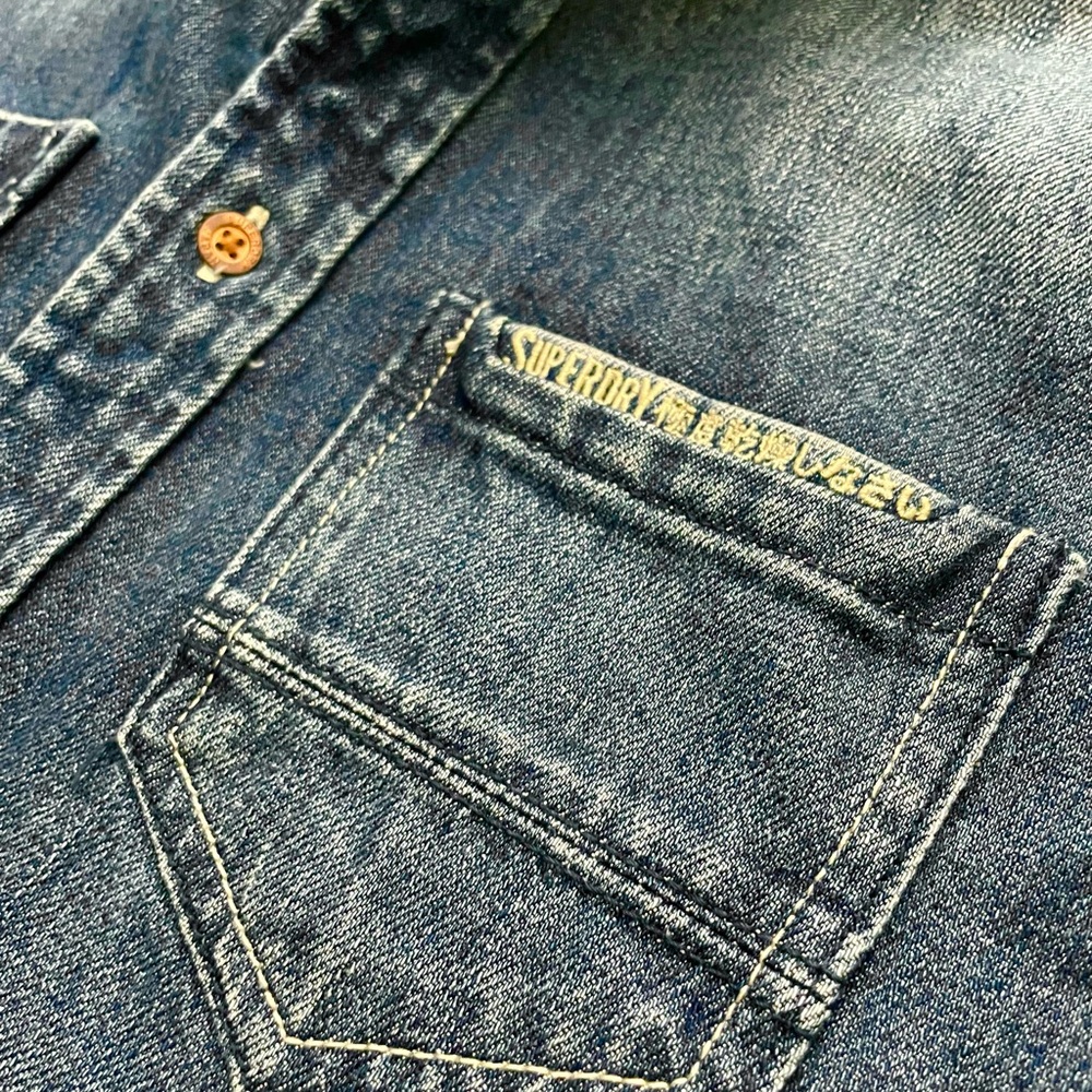Superdry Blue Denim Shirt - Picture 4 of 8